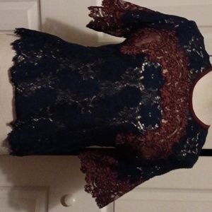 Women's Sandro lace blouse size 1